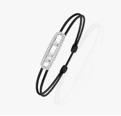 [✨Rose💎]Messika Care(s) pink cord pav茅 bracelet