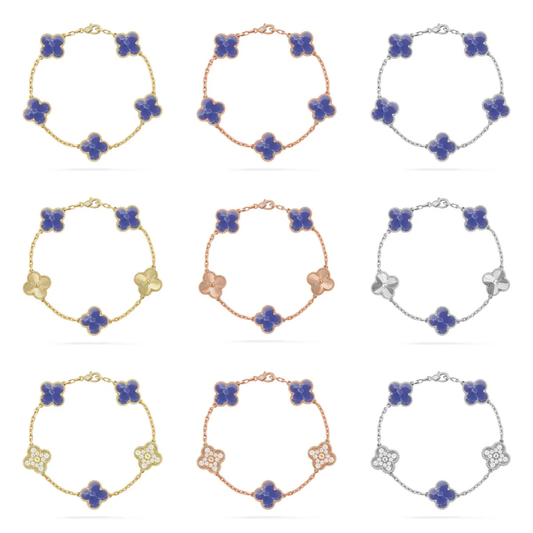 [✨Rose💎]CLOVER 5 MOTIF BLUE VEINS BRACELET COLLECTION