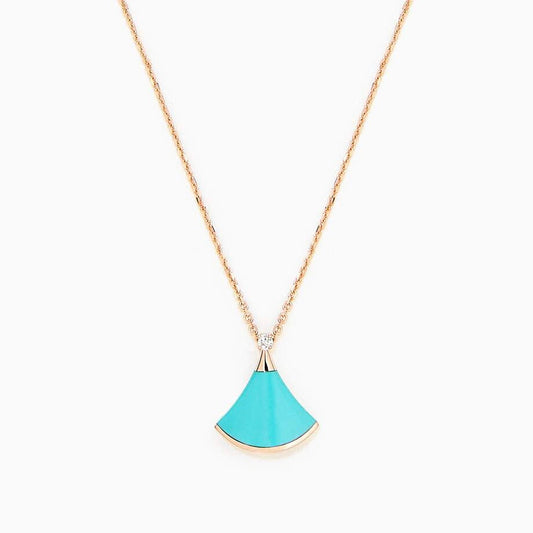 [✨Rose💎]DREAM NECKLACE TURQUOISE PINK GOLD