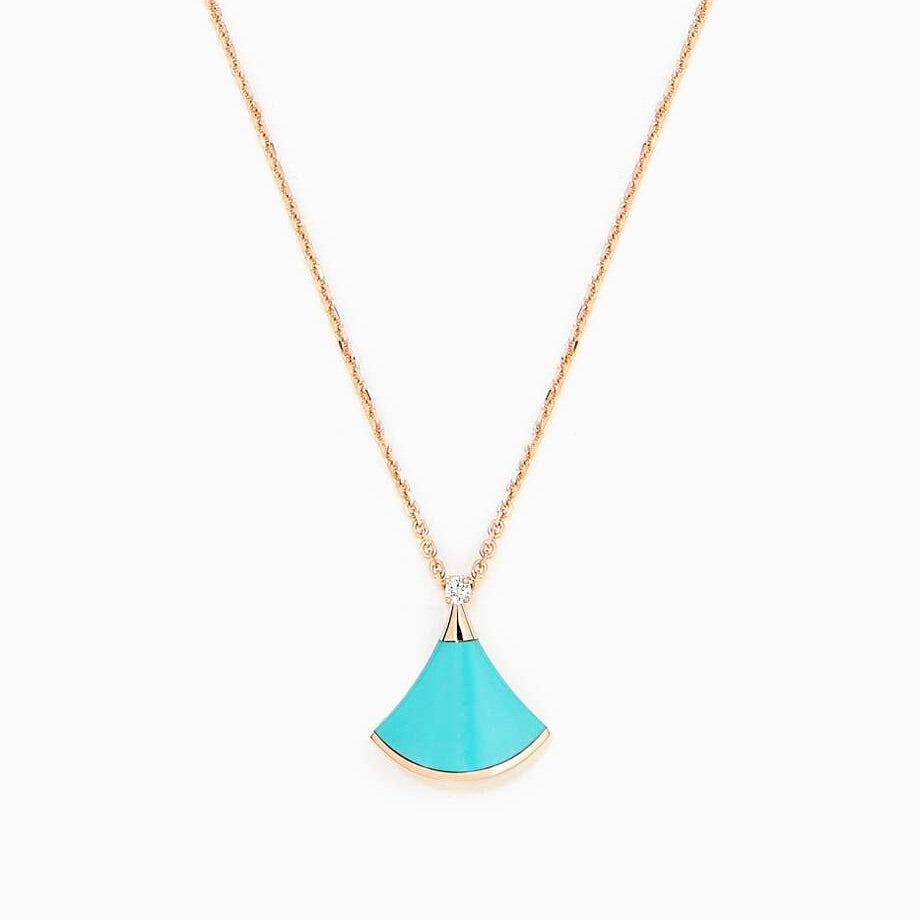 [✨Rose💎]DREAM NECKLACE TURQUOISE PINK GOLD