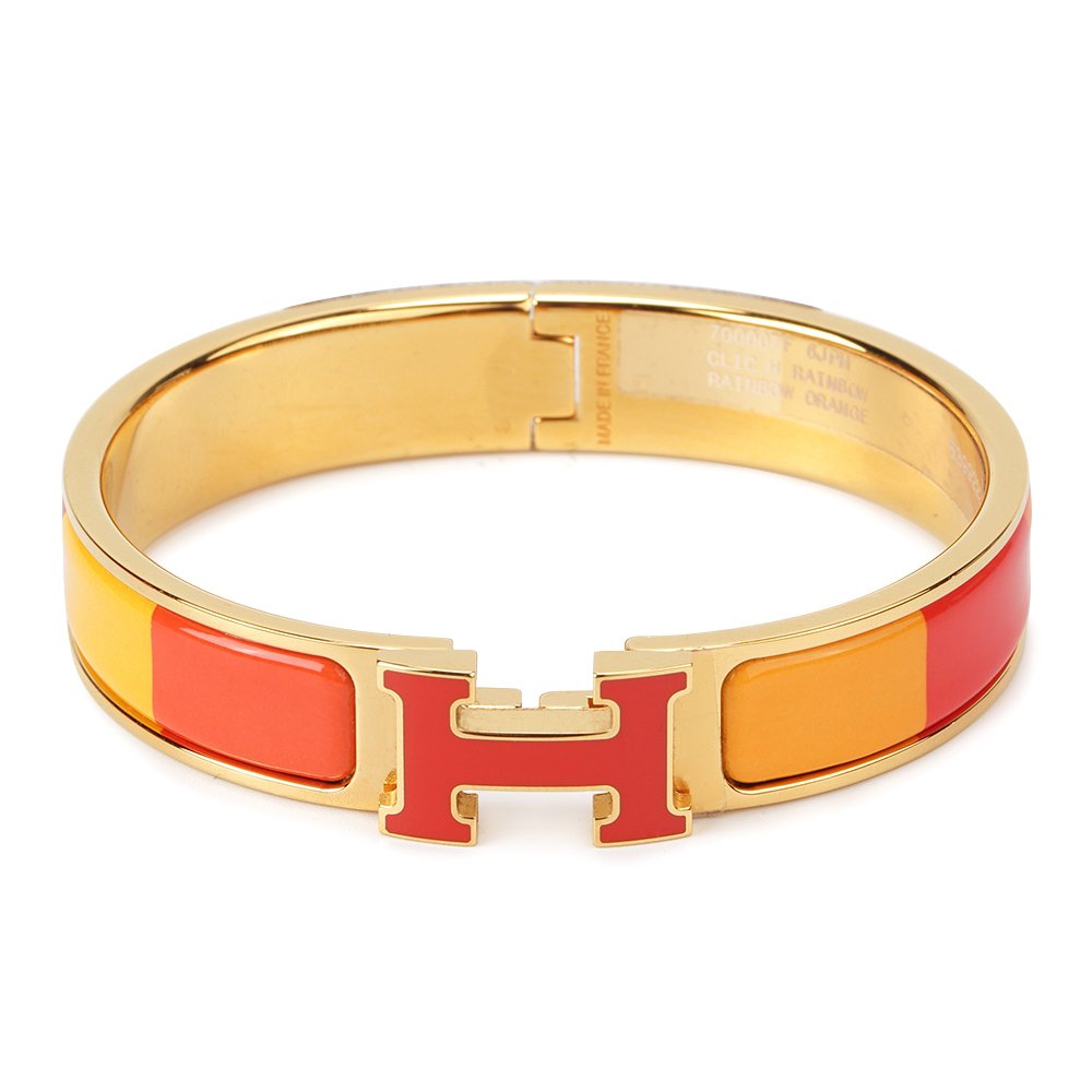 [✨Rose💎]H BRACELET ORANGE RAINBOW CERAMIC