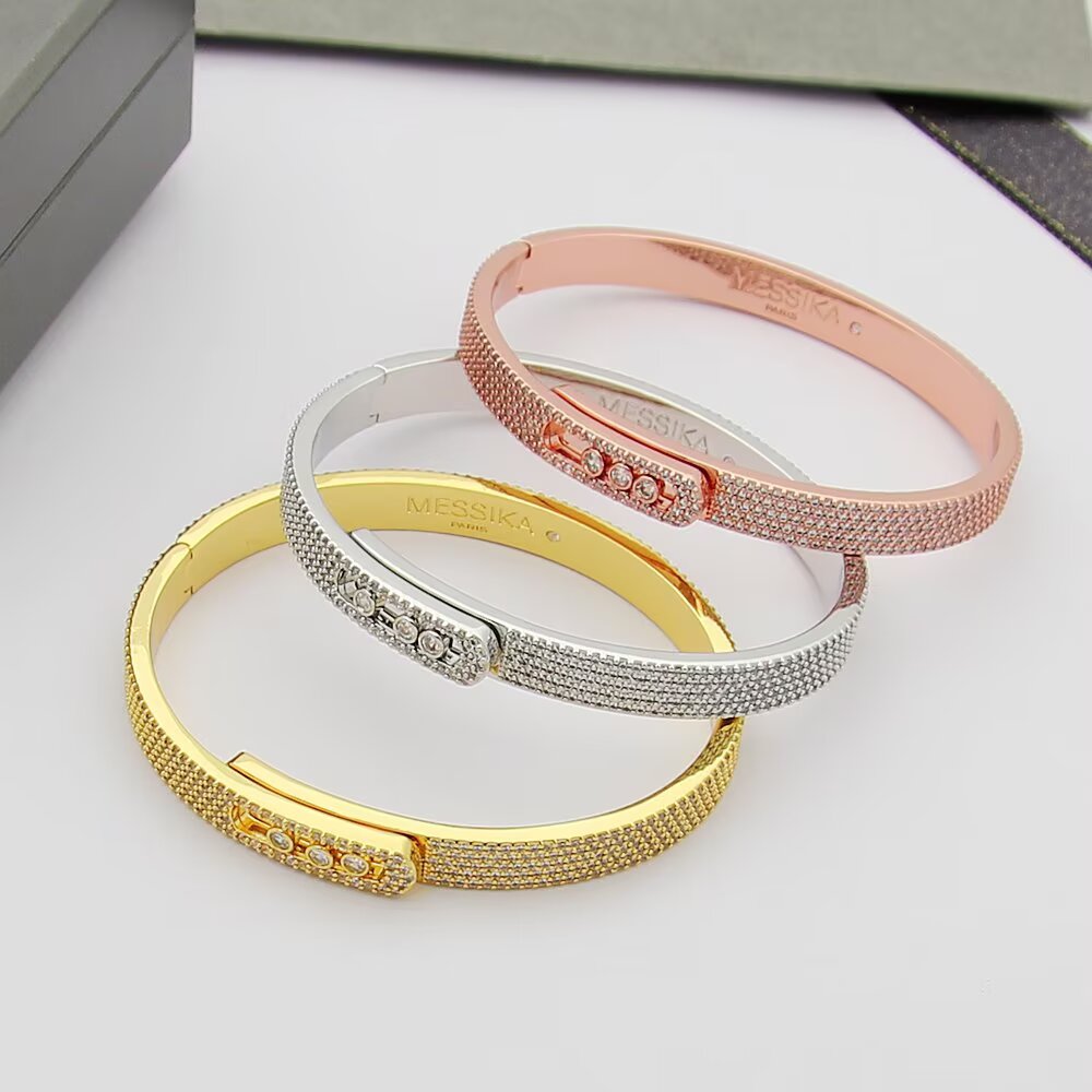 [✨Rose💎]Move Noa Full Pav茅 Diamond Bangle Bracelet