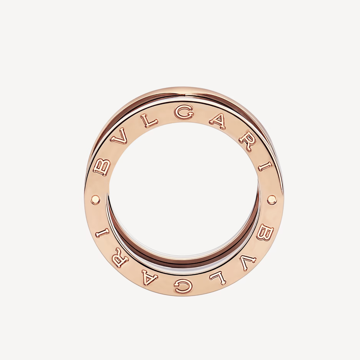 [✨Rose💎]ZERO 1 FOUR-BAND LOOPS AND BLACK CERAMIC SPIRAL PINK GOLD RING