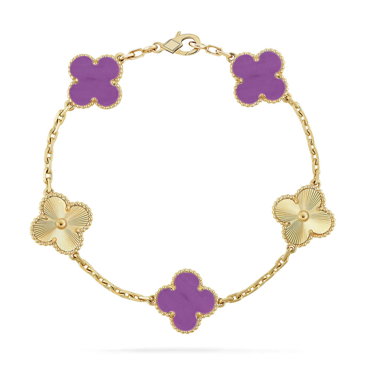 [✨Rose💎] CLOVER 5 MOTIF VIOLET BRACELET COLLECTION