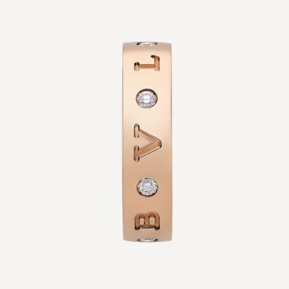[✨Rose💎]ZERO 1 ESSENTIAL PINK GOLD BAND WITH DIAMONDS RING