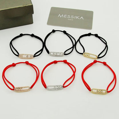 [✨Rose💎]Messika Care(s) pink cord pav茅 bracelet