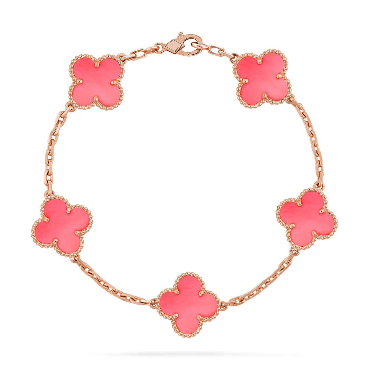 [✨Rose💎] CLOVER 5 MOTIFS  PINK MOP BRACELET COLLECTION