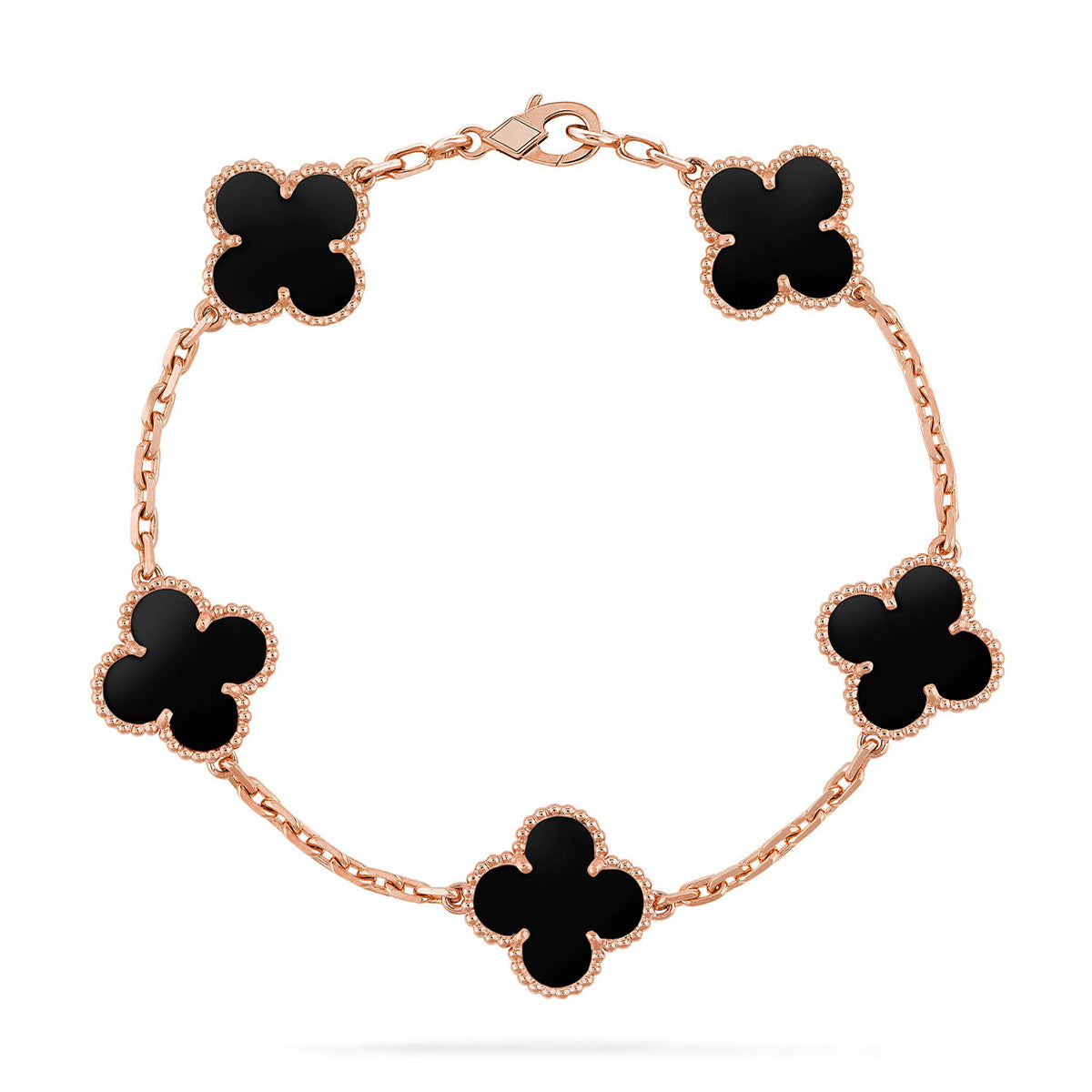 [✨Rose💎] CLOVER 5 MOTIF ONYXS BRACELET COLLECTION