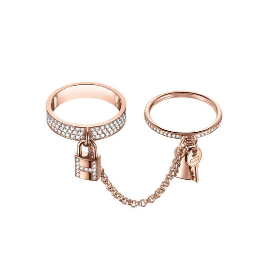 [✨Rose💎]HM KELLY CLOCHETTE DOUBLE RING IN  WITH DIAMONDS