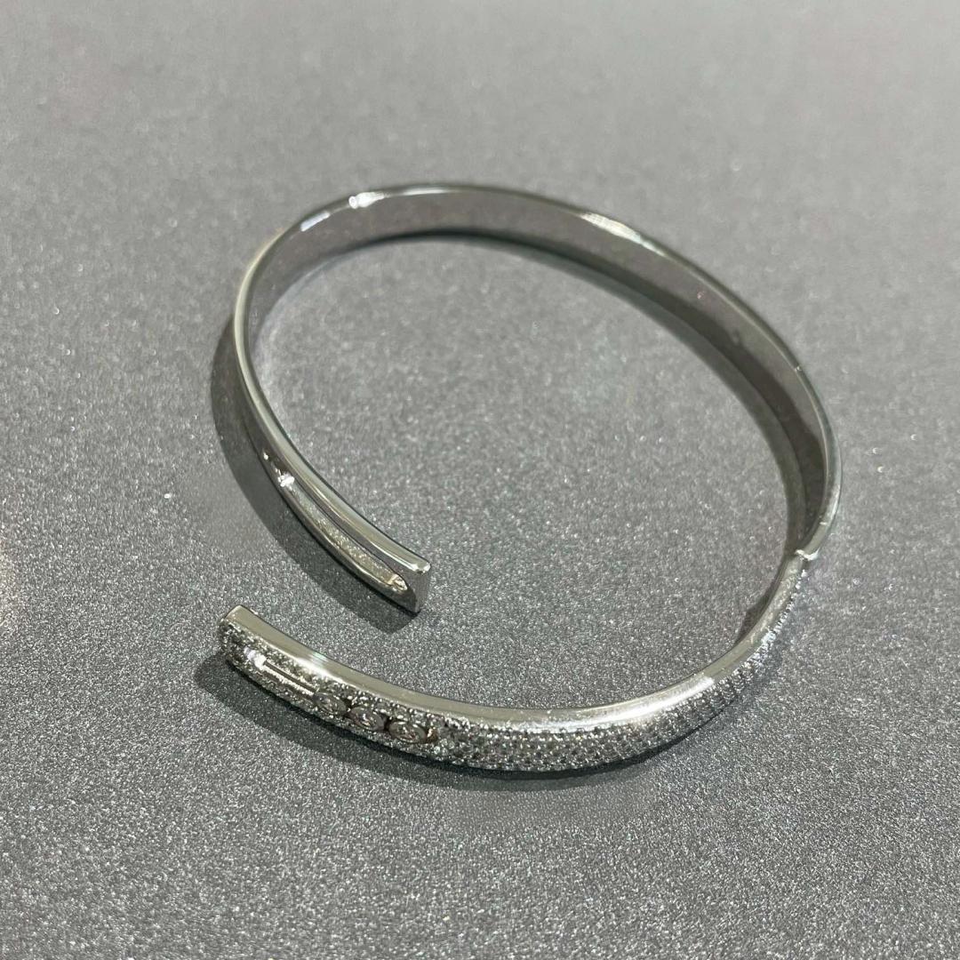 [✨Rose💎]Move Noa Rose Gold Pav茅 Diamond Bangle Bracelet