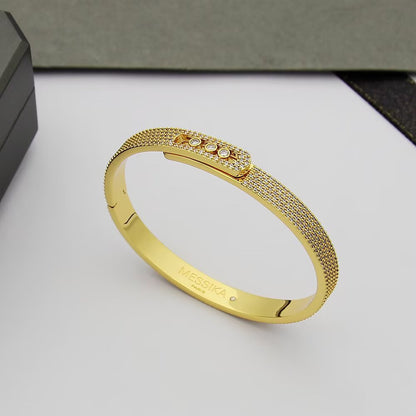 [✨Rose💎]Move Noa Full Pav茅 Diamond Bangle Bracelet