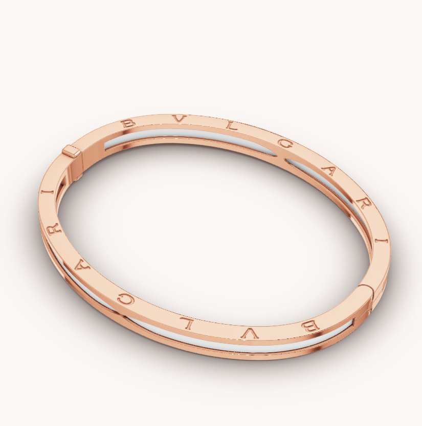 [✨Rose💎]ZERO 1 PINK GOLD WITH WHITE CERAMIC BRACELET