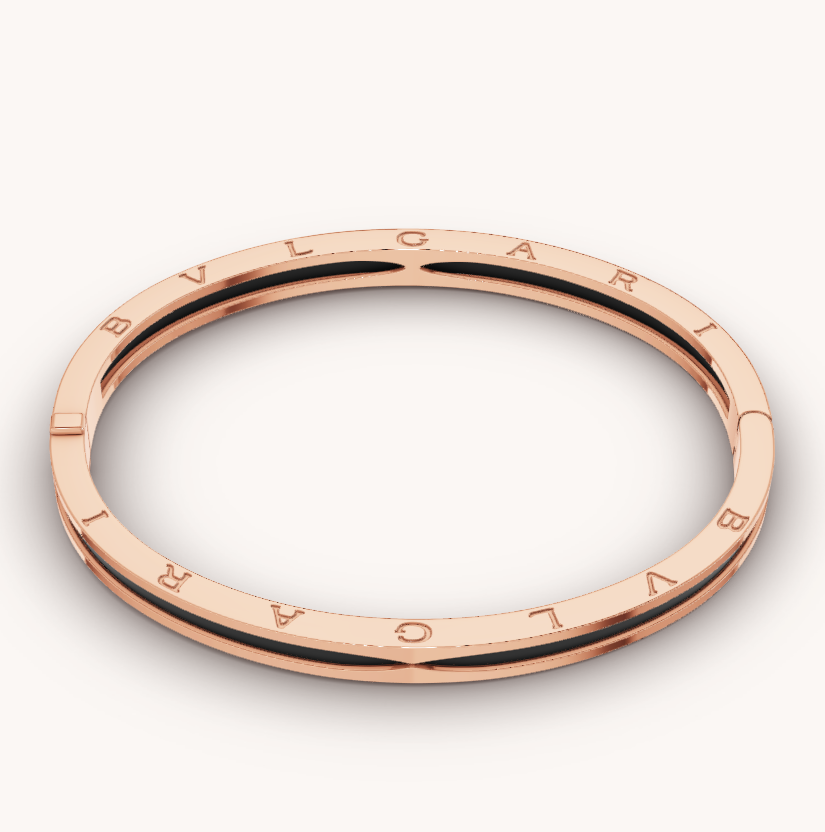 [✨Rose💎]ZERO 1 PINK GOLD WITH BLACK CERAMIC BRACELET