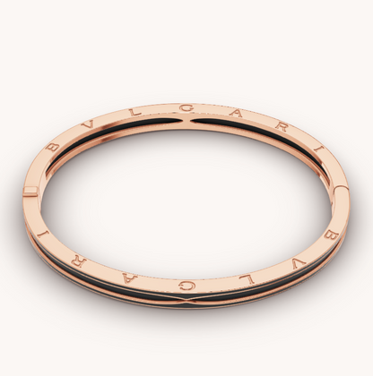 [✨Rose💎]ZERO 1 PINK GOLD WITH MATTE BLACK CERAMIC BRACELET