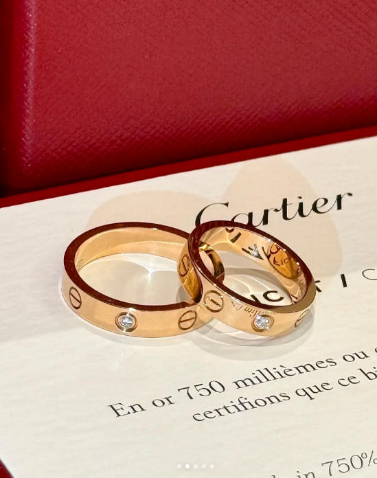 [✨Rose💎]LOVE RING 4MM 1 DIAMOND