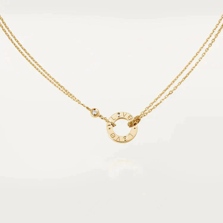 [✨Rose💎]LOVE NECKLACE 16MM 2 DIAMONDS