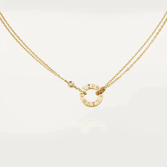 [✨Rose💎]LOVE NECKLACE 16MM 2 DIAMONDS