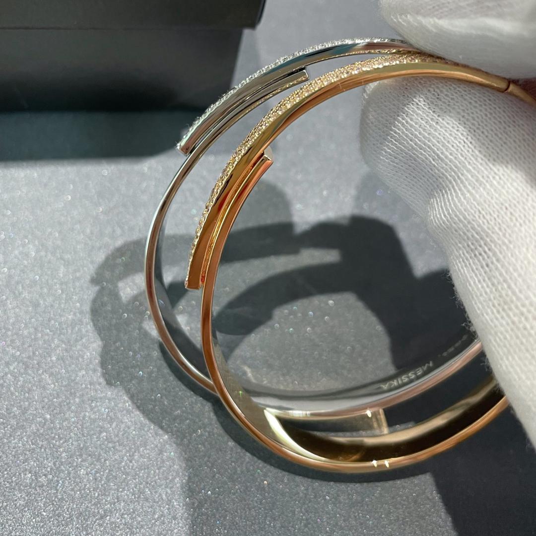 [✨Rose💎]Move Noa Rose Gold Pav茅 Diamond Bangle Bracelet