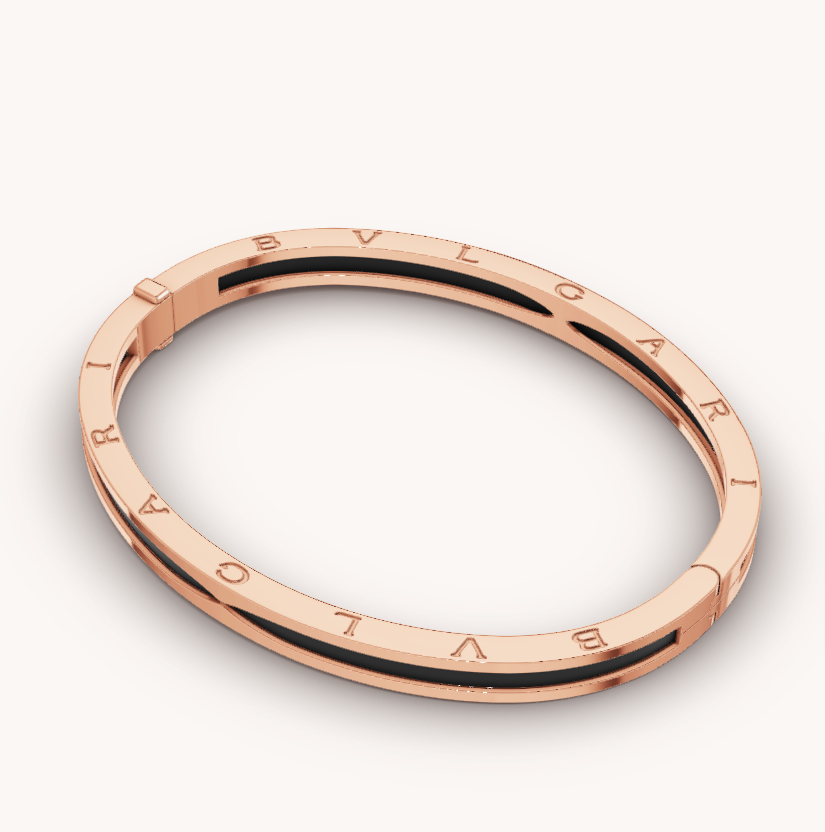 [✨Rose💎]ZERO 1 PINK GOLD WITH BLACK CERAMIC BRACELET