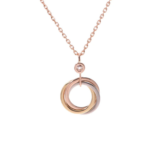 [✨Rose💎]TRINITY SILVER GOLD PINK GOLD NECKLACE