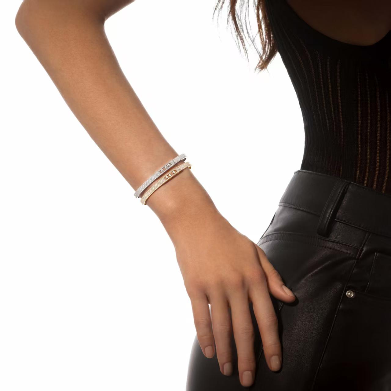 [✨Rose💎]Move Noa Full Pav茅 Diamond Bangle Bracelet