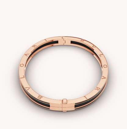 [✨Rose💎]ZERO 1 PINK GOLD WITH MATTE BLACK CERAMIC BRACELET