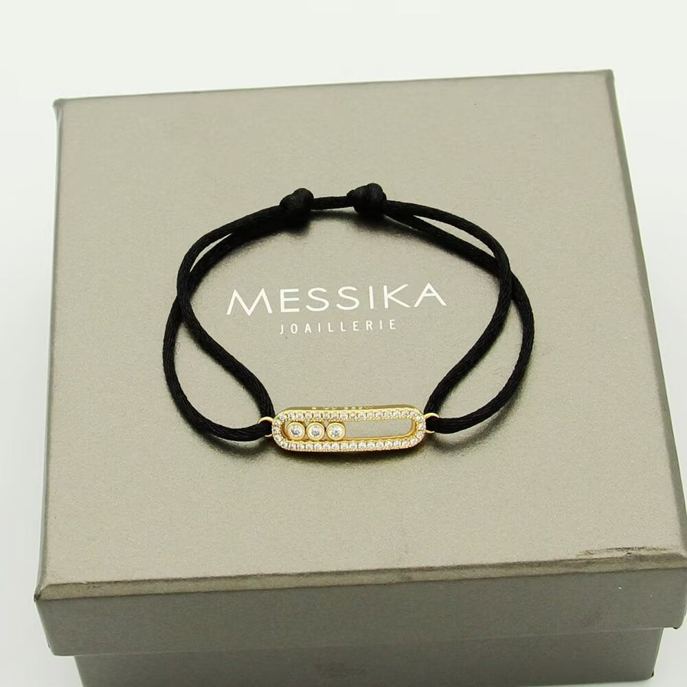 [✨Rose💎]Messika Care(s) pink cord pav茅 bracelet