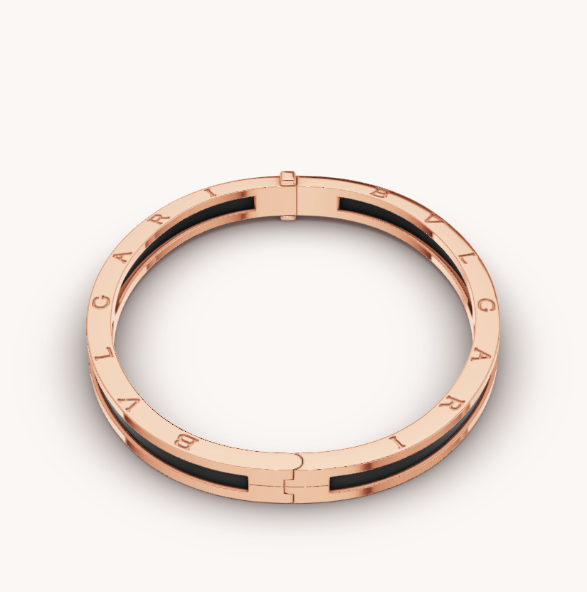 [✨Rose💎]ZERO 1 PINK GOLD WITH BLACK CERAMIC BRACELET