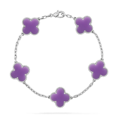 [✨Rose💎]CLOVER 5 MOTIF LIGHT PURPLE BRACELET COLLECTION
