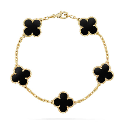 [✨Rose💎] CLOVER 5 MOTIF ONYXS BRACELET COLLECTION