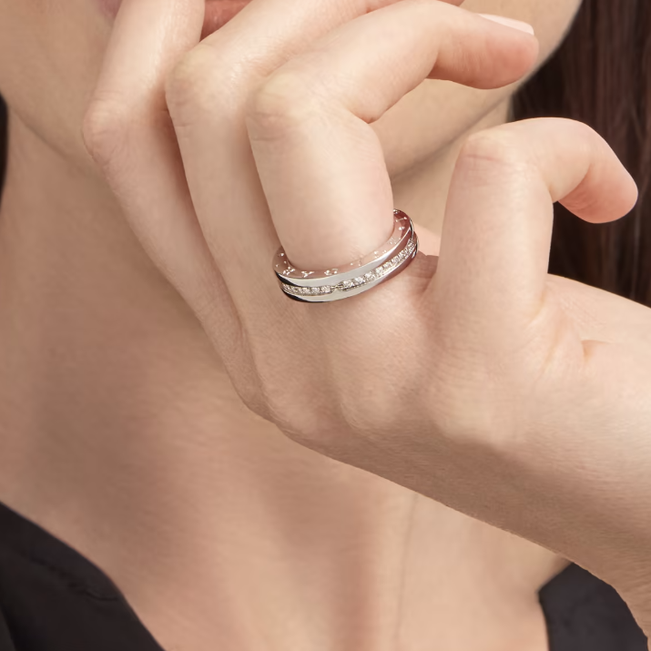 [✨Rose💎]ZERO 1 ONE-BAND PAVED DIAMONDS ON THE SPIRAL RING