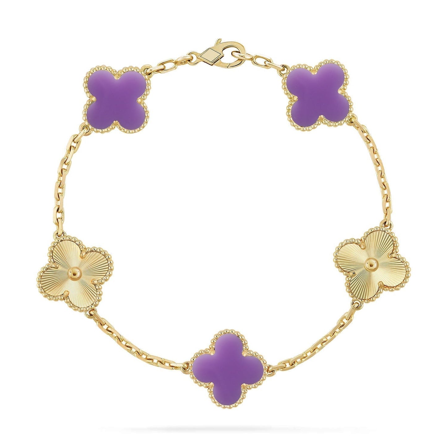 [✨Rose💎]CLOVER 5 MOTIF LIGHT PURPLE BRACELET COLLECTION