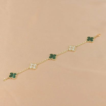 [✨Rose💎] CLOVER 5 MOTIF MALACHITE BRACELET COLLECTION