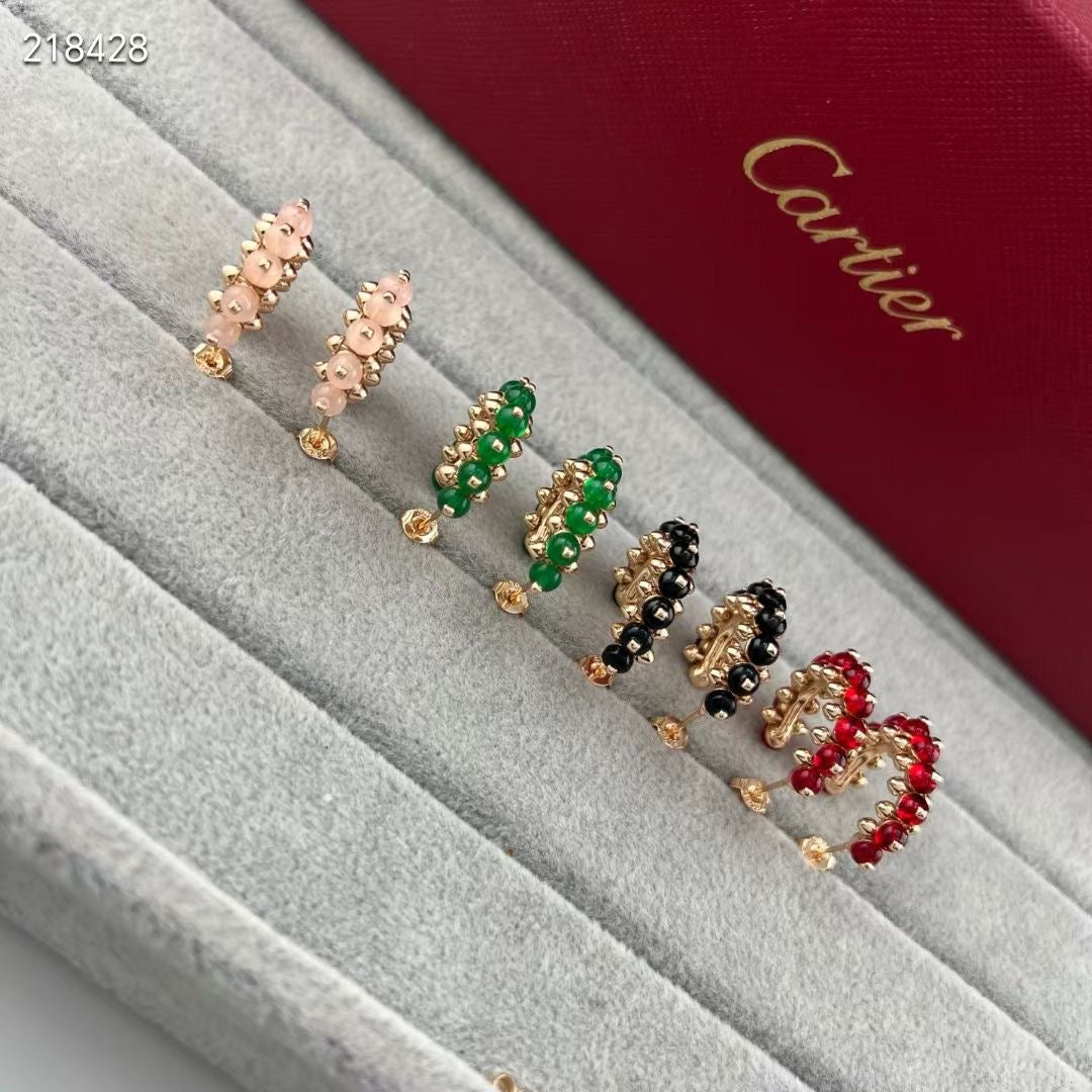 [✨Rose💎]NEW COLORED GEMSTONE COLLECTION SMALL HOOP EARRINGS