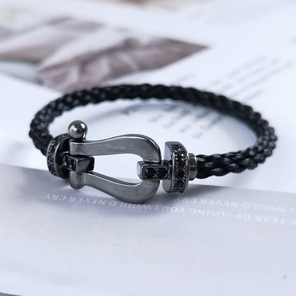 [✨Rose💎]FORCE LARGE SERIES HORSESHOE BLACK SAMURAI BRACELET