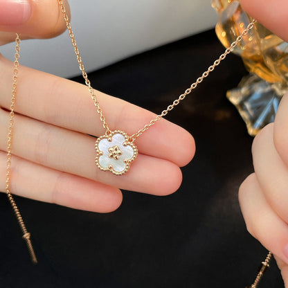 [✨Rose💎]LUCKY  WHITE MOP  PLUM BLOSSOM NECKLACE