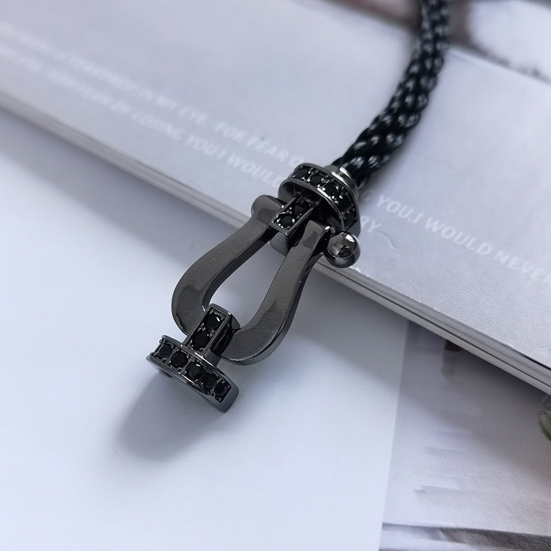 [✨Rose💎]FORCE LARGE SERIES HORSESHOE BLACK SAMURAI BRACELET