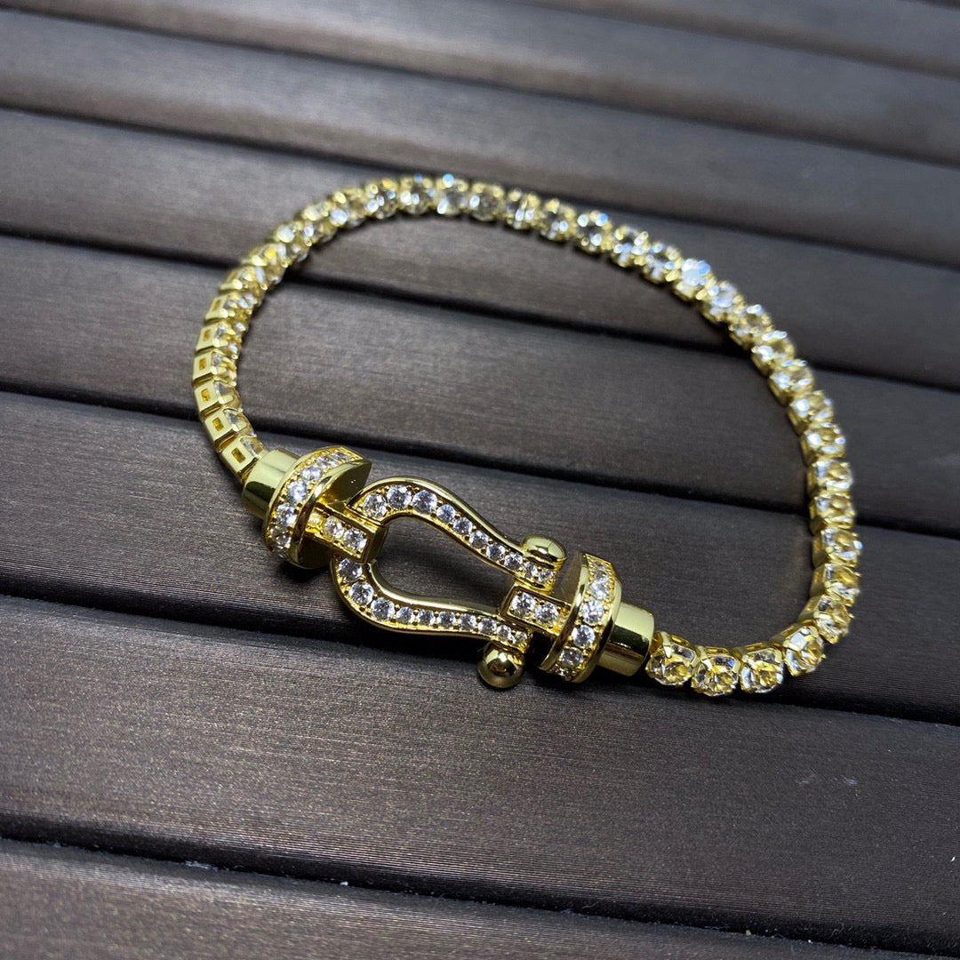 [✨Rose💎]FORCE  HORSESHOE  DIAMOND TENNIS BRACELET