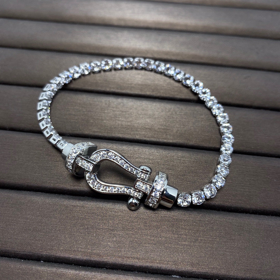 [✨Rose💎]FORCE  HORSESHOE  DIAMOND TENNIS BRACELET