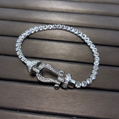 [✨Rose💎]FORCE  HORSESHOE  DIAMOND TENNIS BRACELET
