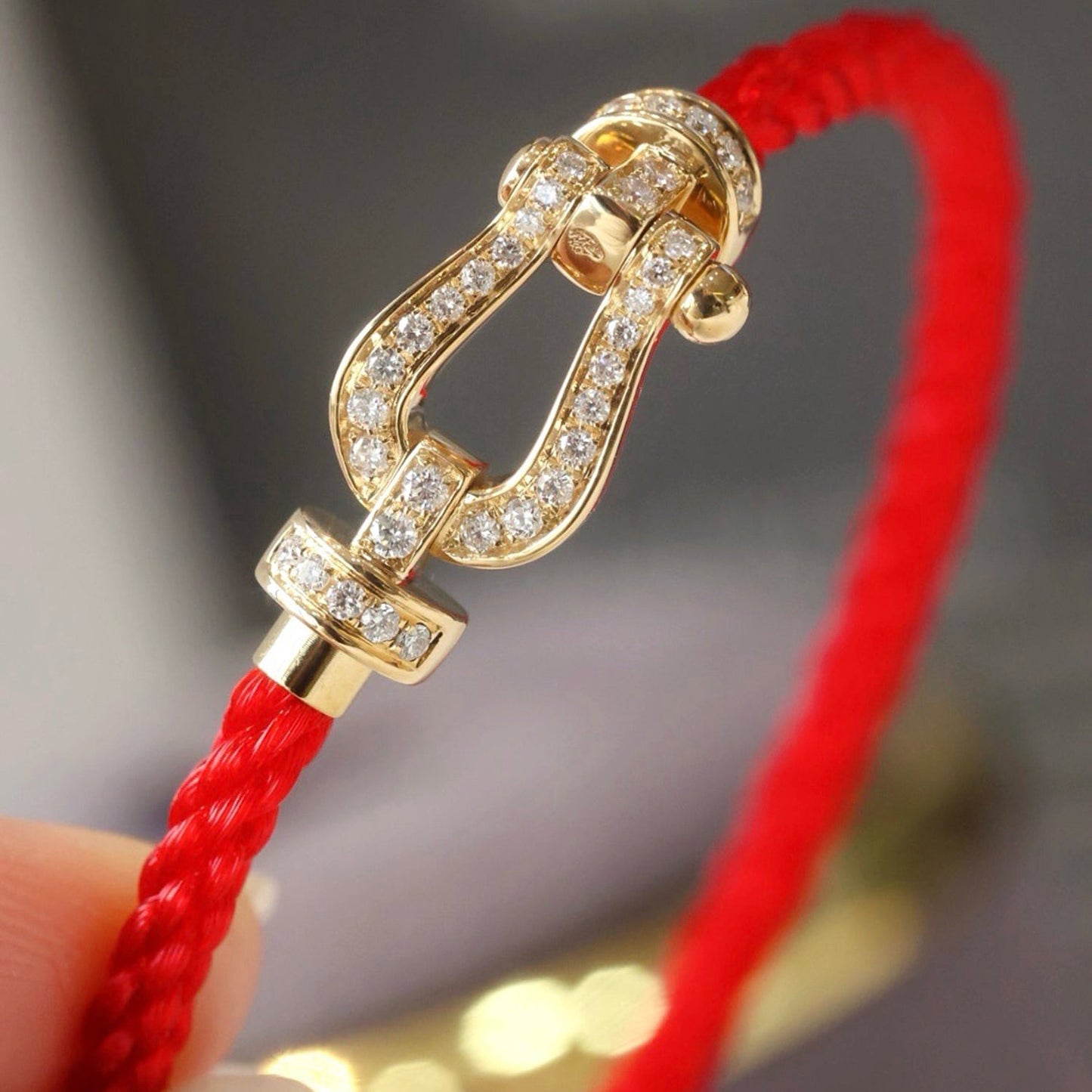 [✨Rose💎]FORCE LARGE HORSESHOE FULL DIAMOND BRACELET SILVER