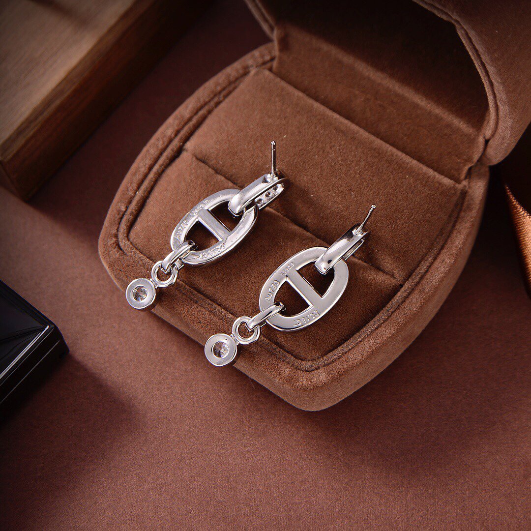 [✨Rose💎]HM CHAINE DIAMOND EARRINGS