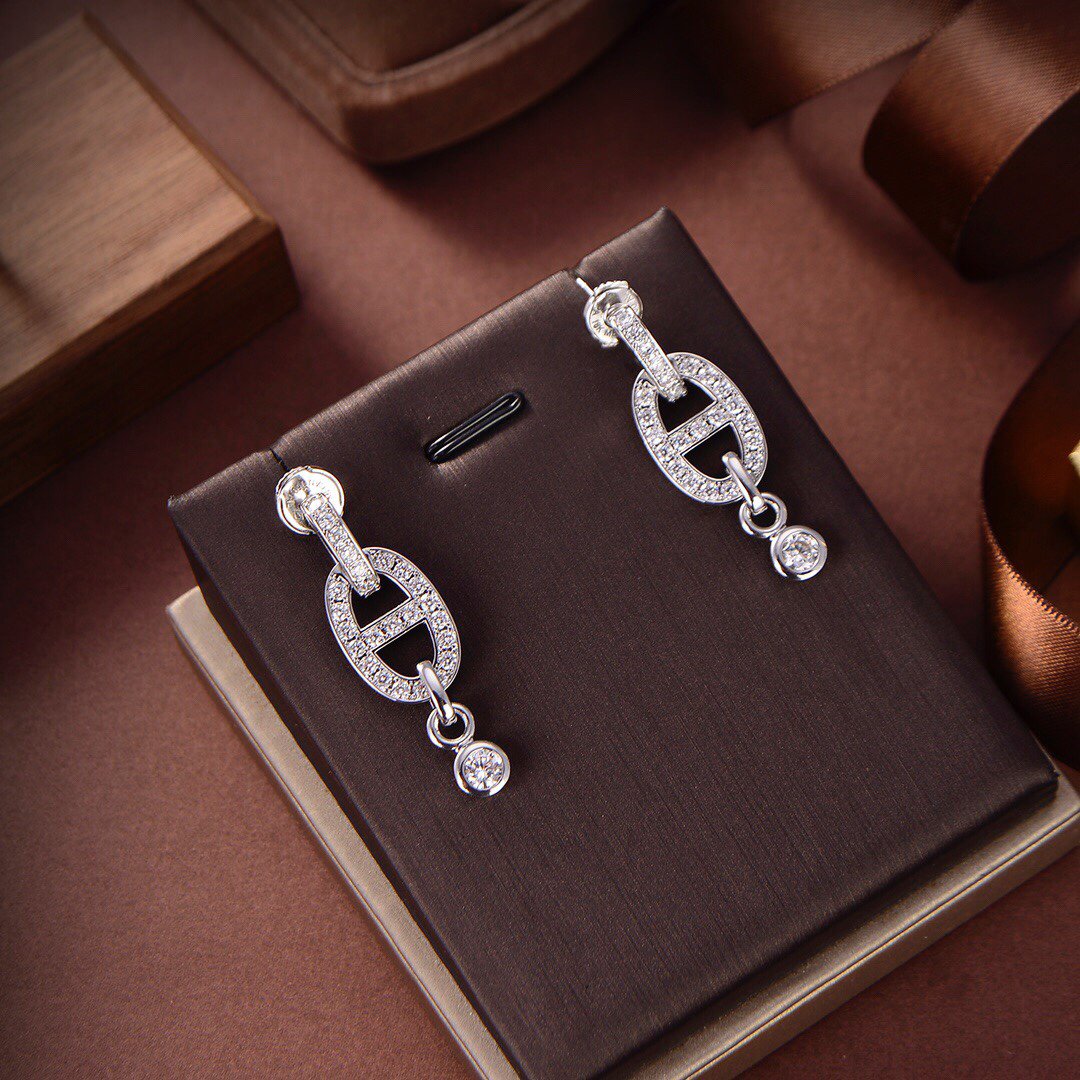 [✨Rose💎]HM CHAINE DIAMOND EARRINGS