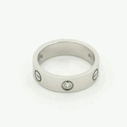 [✨Rose💎]LOVE RING 5.5MM 3 DIAMONDS SILVER