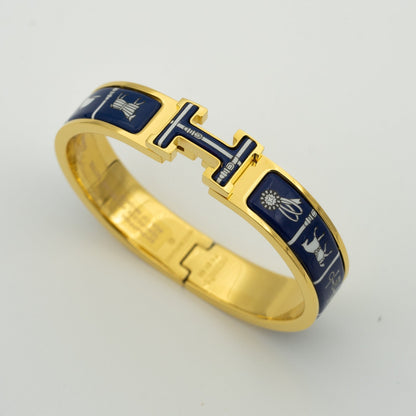 [✨Rose💎]H BRACELET BLUE CERAMIC