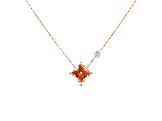[✨Rose💎]✨Rose💎 NECKLACE PINK GOLD 1 DIAMOND