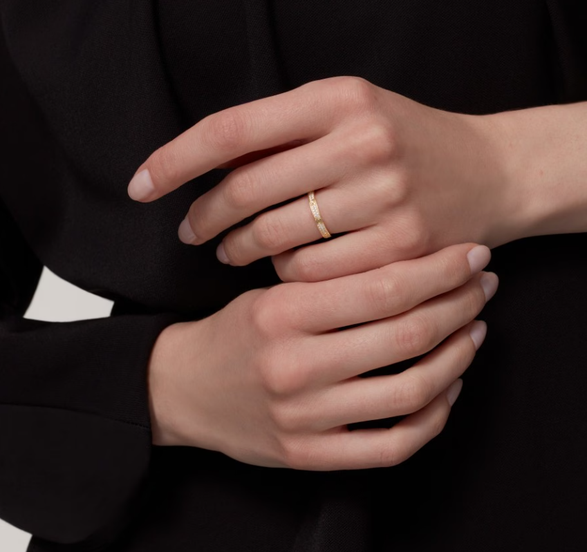 [✨Rose💎]LOVE RING 2.6mm-wide full-diamond ring Gold