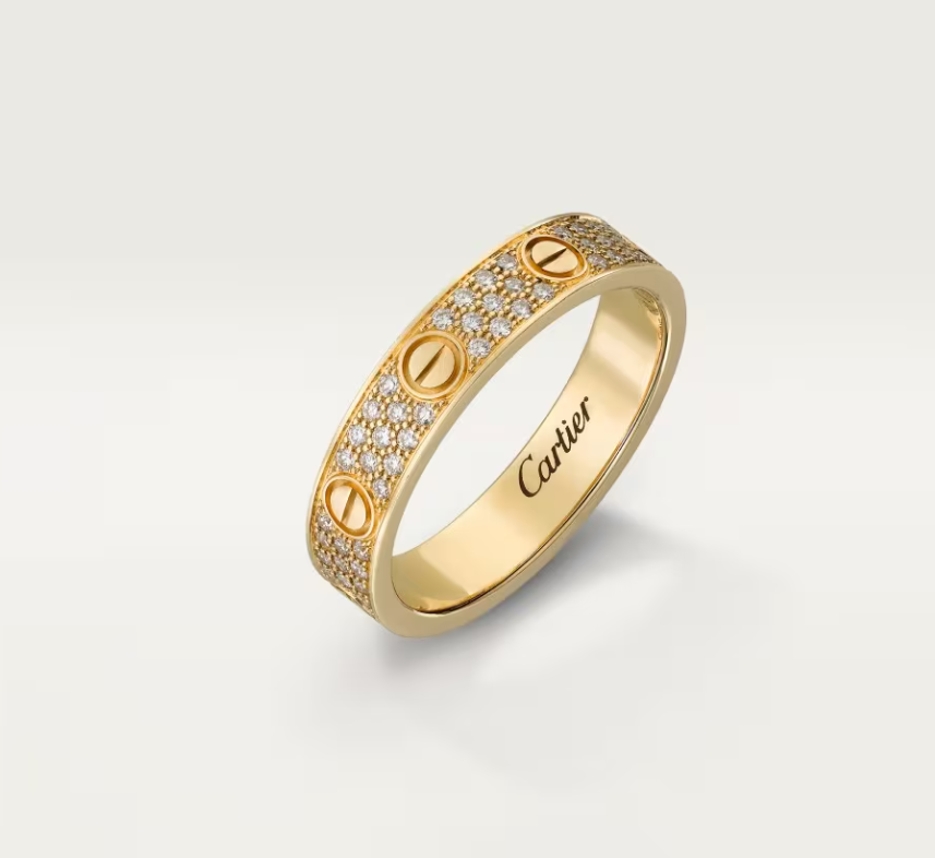 [✨Rose💎]LOVE RING 4mm-wide full-diamond ring GOLD