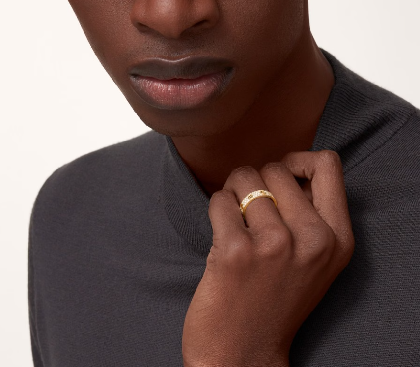 [✨Rose💎]LOVE RING 4mm-wide full-diamond ring GOLD
