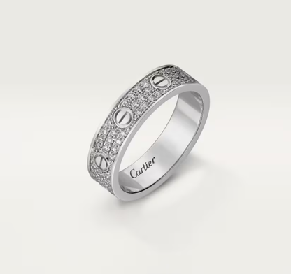 [✨Rose💎]LOVE RING 4mm-wide full-diamond ring silver